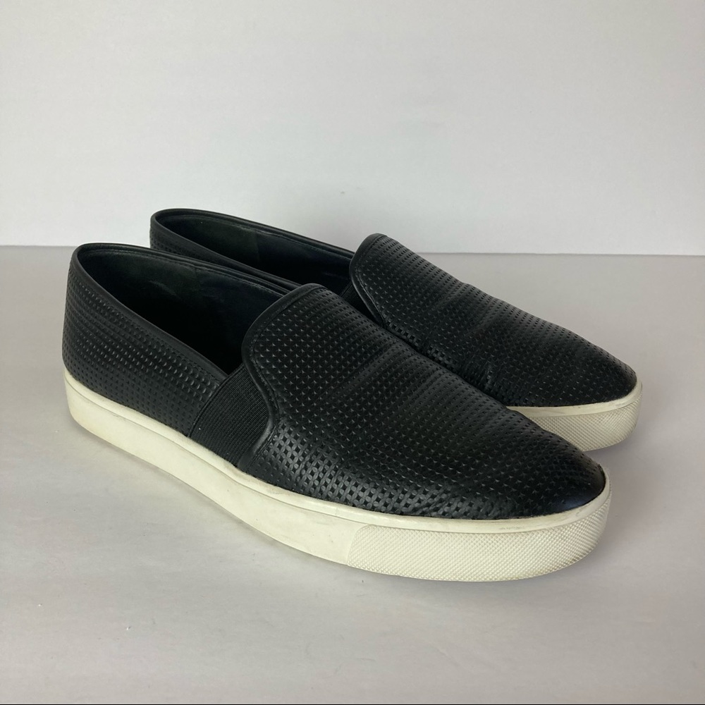 Vince Blair Slip On Sneakers Leather Black Women’s Size 8